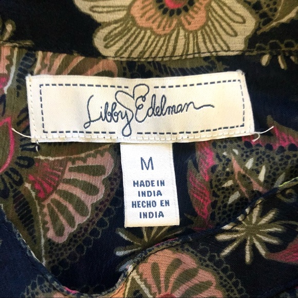 Libby Edelman - Sheer Tie Neck Floral Cold Shoulder Top - Picture 10 of 11